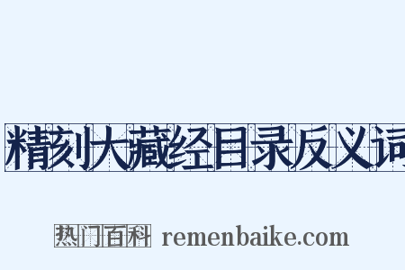 精刻大藏经目录反义词是什么意思的图片